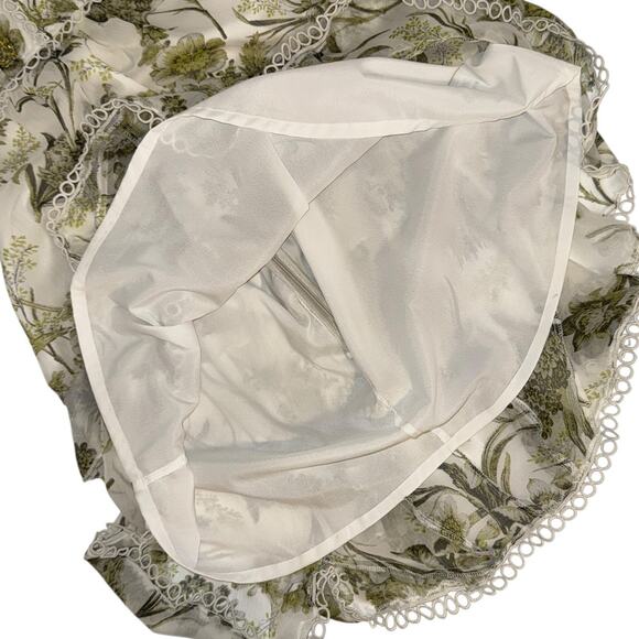 Asos Floral Cluster Embellished Long Sleeve Cut Out Ruffled Mini Dress Size 6 - Picture 10 of 15